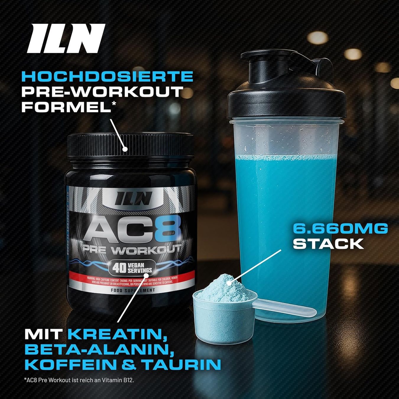 Pre Workout Pulver Blue Raspberry