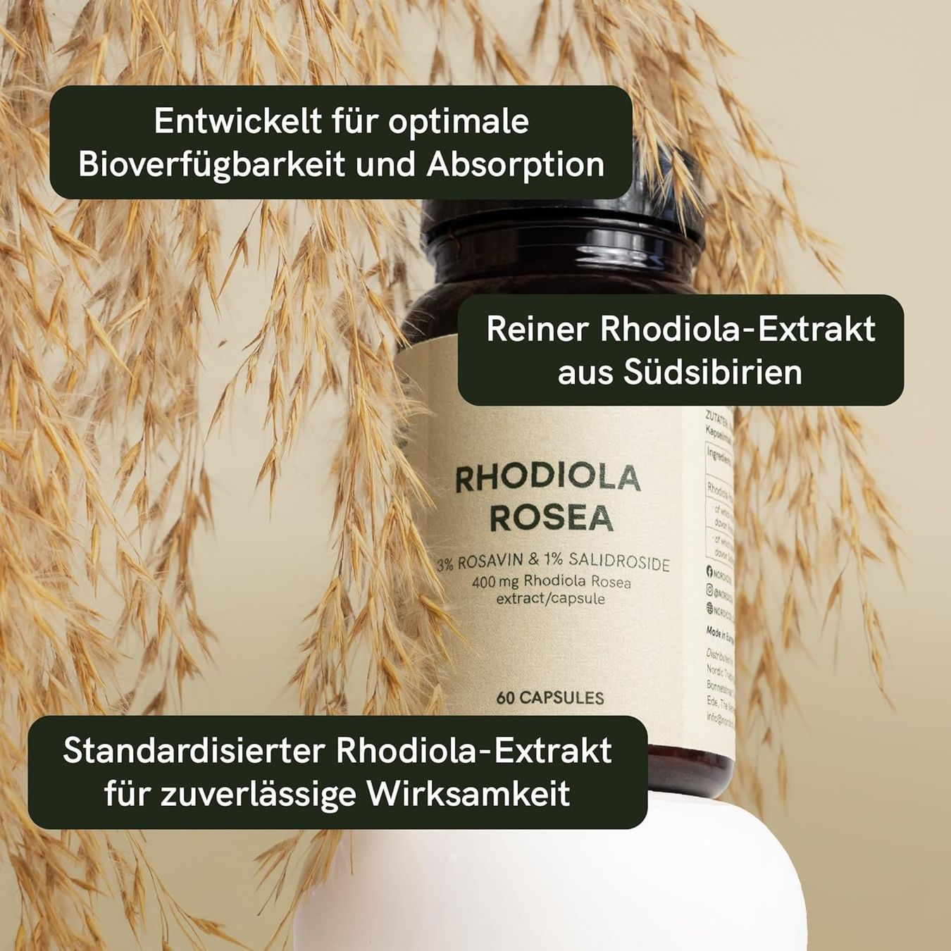 Rhodiola Rosea Rosenwurz Extrakt Kapseln Produktbild 2