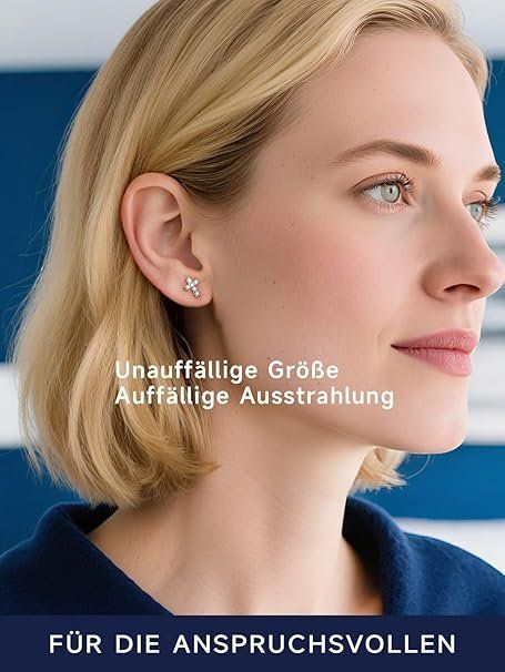 Moissanit Kreuz Ohrstecker 925 Silber – hypoallergen