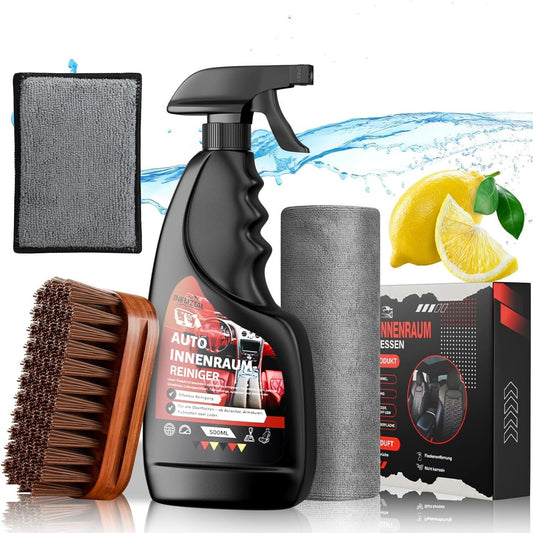 Auto-Innenraum-Reinigungsset 500 ml mit Bürste & Tüchern – Bild 1