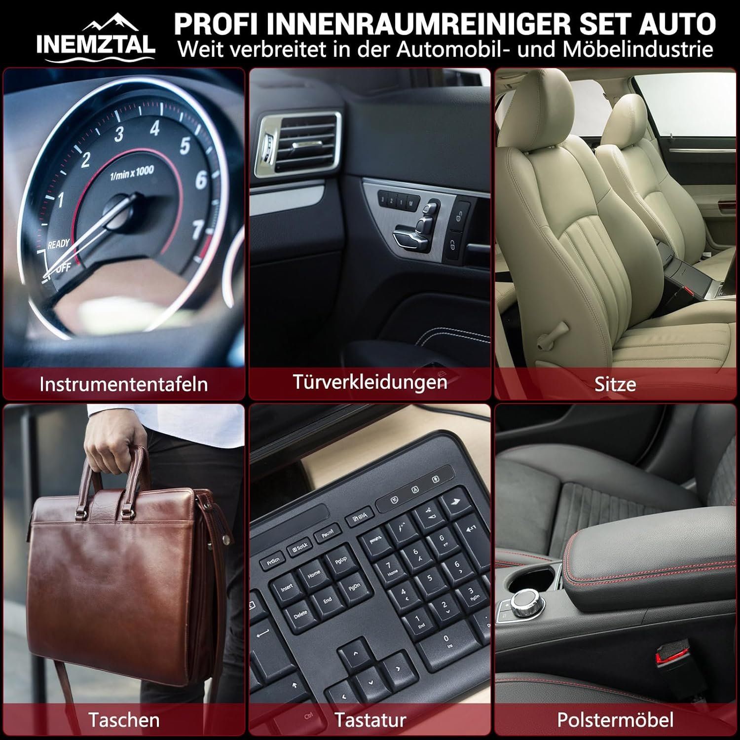 Auto-Innenraum-Reinigungsset 500 ml mit Bürste & Tüchern – Bild 3