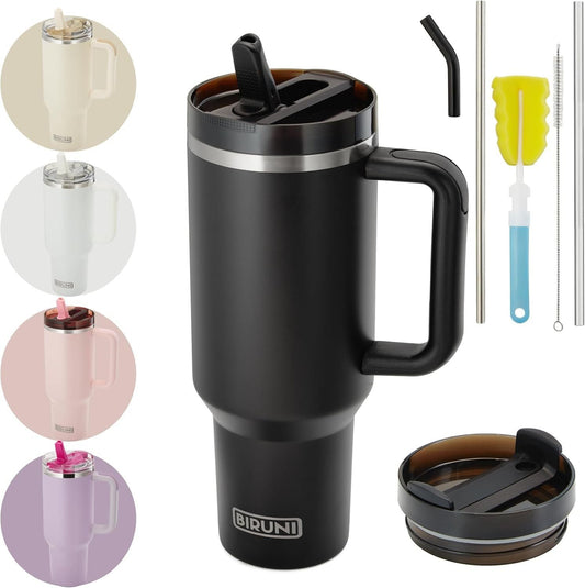 40 oz Thermobecher Edelstahl – auslaufsicher mit Strohhalm