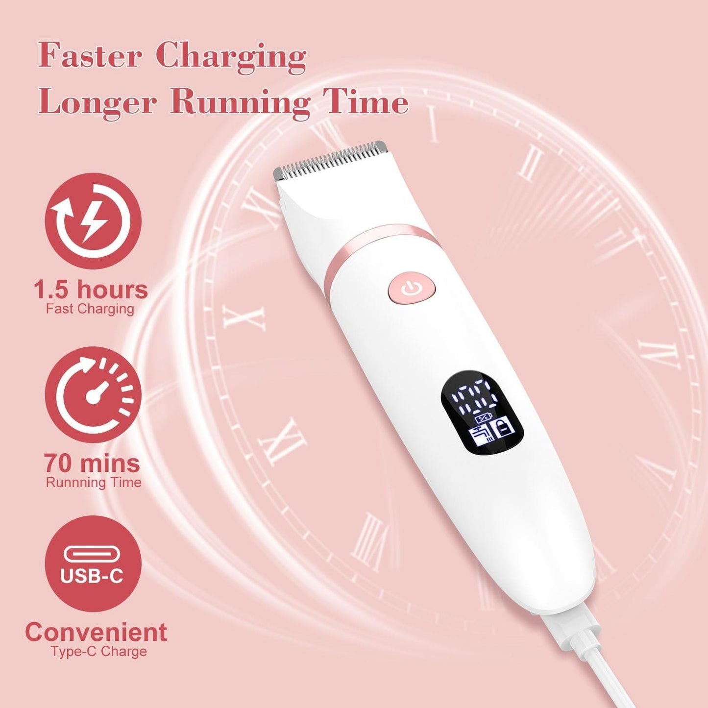 3-in-1 Damenrasierer elektrisch – Nass & Trocken, USB-C – Bild 6