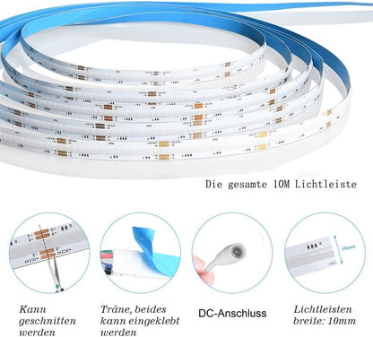10 m COB RGB LED Streifen 24 V dimmbar ohne Netzteil
