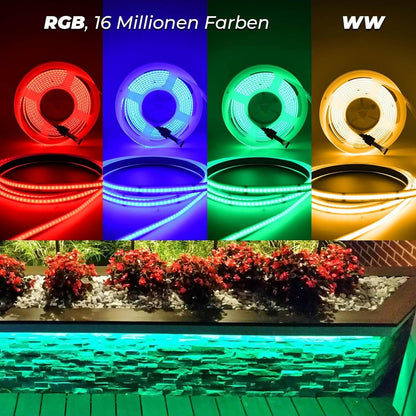 10 m COB LED Streifen RGBW Warmweiss 24 V ohne Netzteil