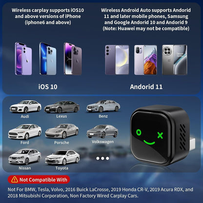 2-in-1 Wireless CarPlay & Android Auto Adapter Mini