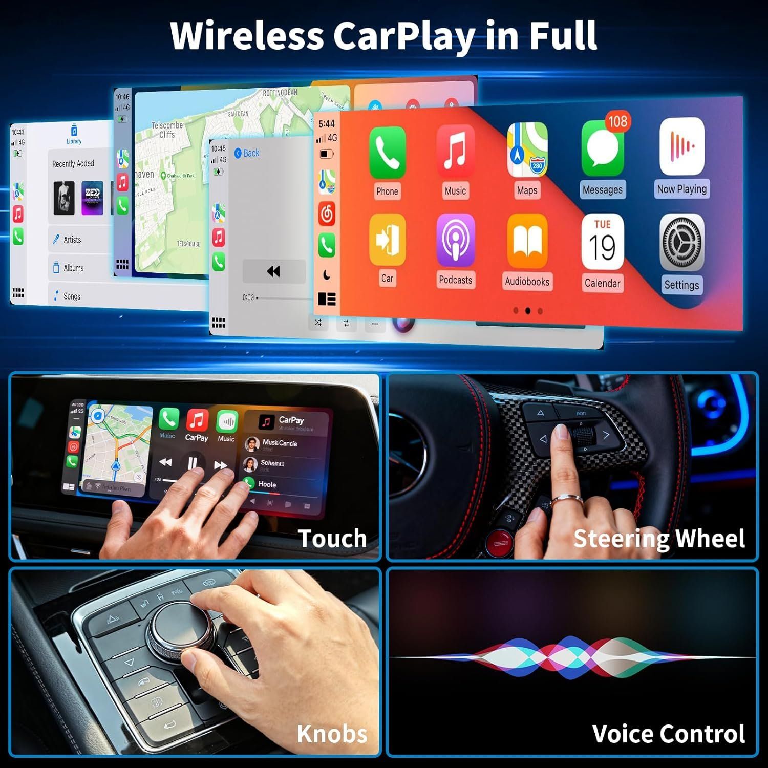 2-in-1 Wireless CarPlay & Android Auto Adapter Mini