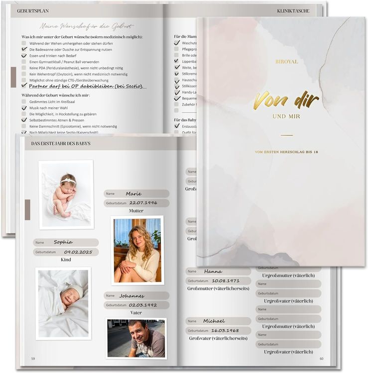 Schwangerschaftstagebuch Erinnerungsbuch Hardcover 320 Seiten