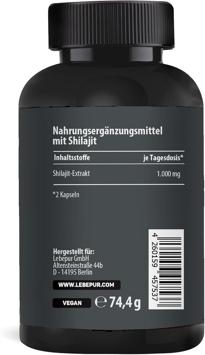 Shilajit Kapseln 1000 mg – 120 Stk – vegan & laborgeprüft