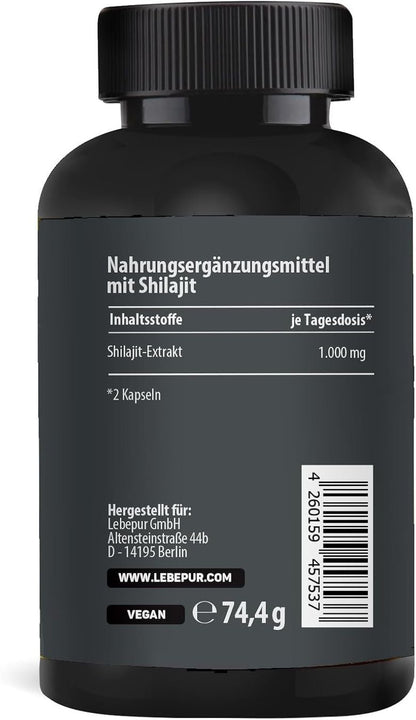 Shilajit Kapseln 1000 mg – 120 Stk – vegan & laborgeprüft