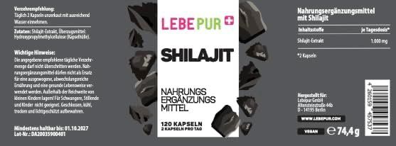 Shilajit Kapseln 1000 mg – 120 Stk – vegan & laborgeprüft