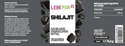 Shilajit Kapseln 1000 mg – 120 Stk – vegan & laborgeprüft