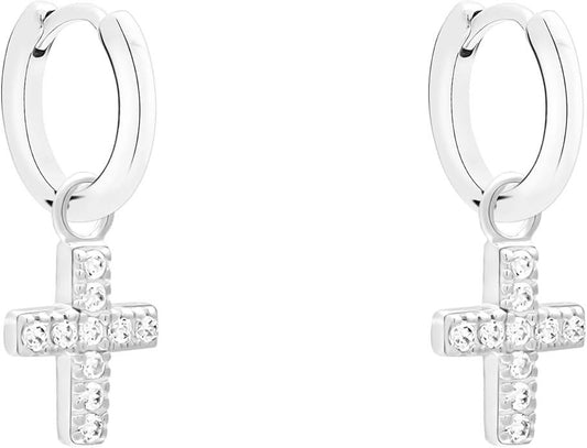 s.Oliver Creolen 925 Silber Kreuz Zirkonia