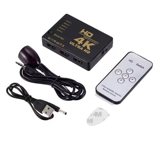 4K HDMI Switch Splitter 5 in 1 mit Fernbedienung – Neu – Bild 1