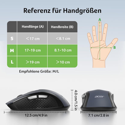 Acer Funkmaus kabellos 4000 DPI USB-A Schwarz – Bild 8