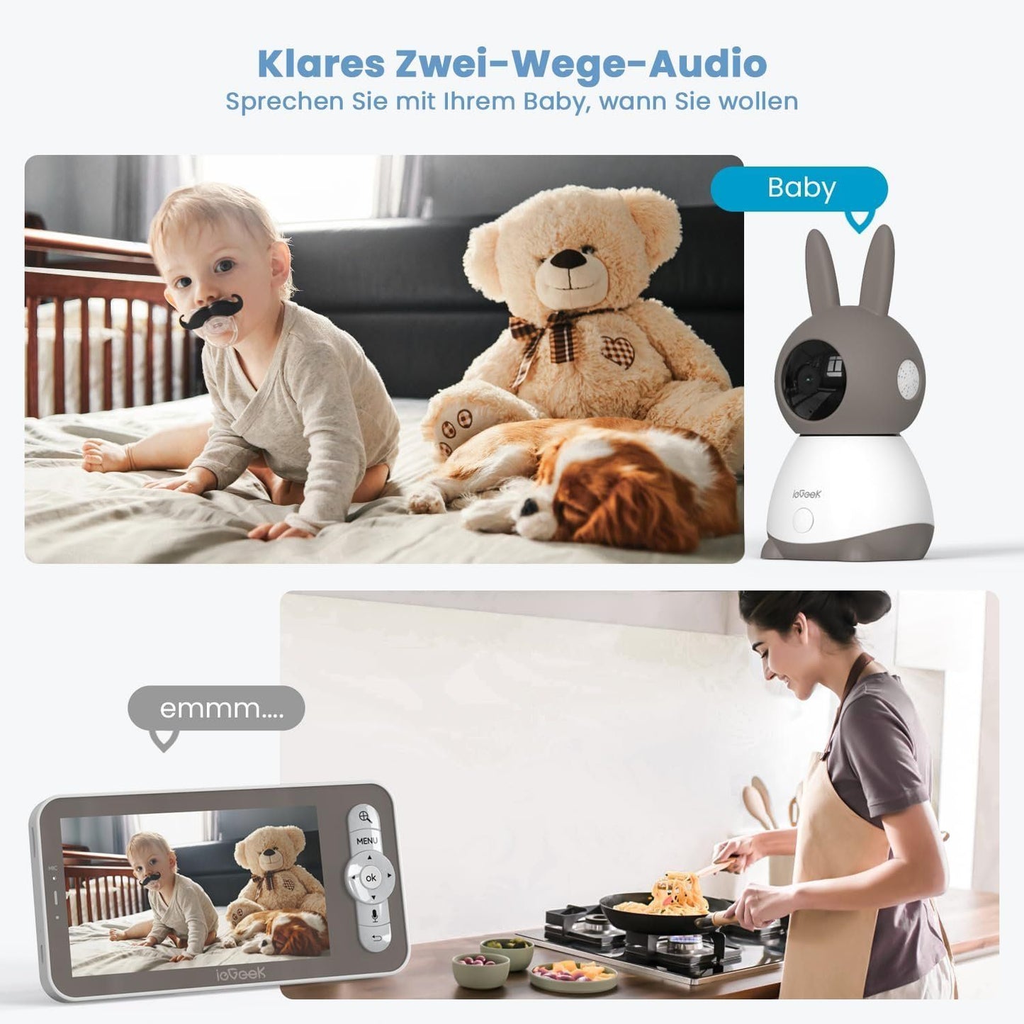 ieGeek Babyphone 2K 5 Zoll WLAN – Bild 2