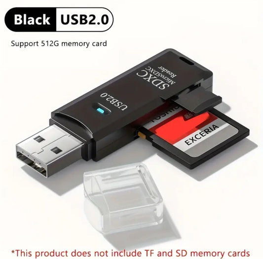 USB 2.0 Kartenleser für SD & MicroSD – Schwarz – Bild 1