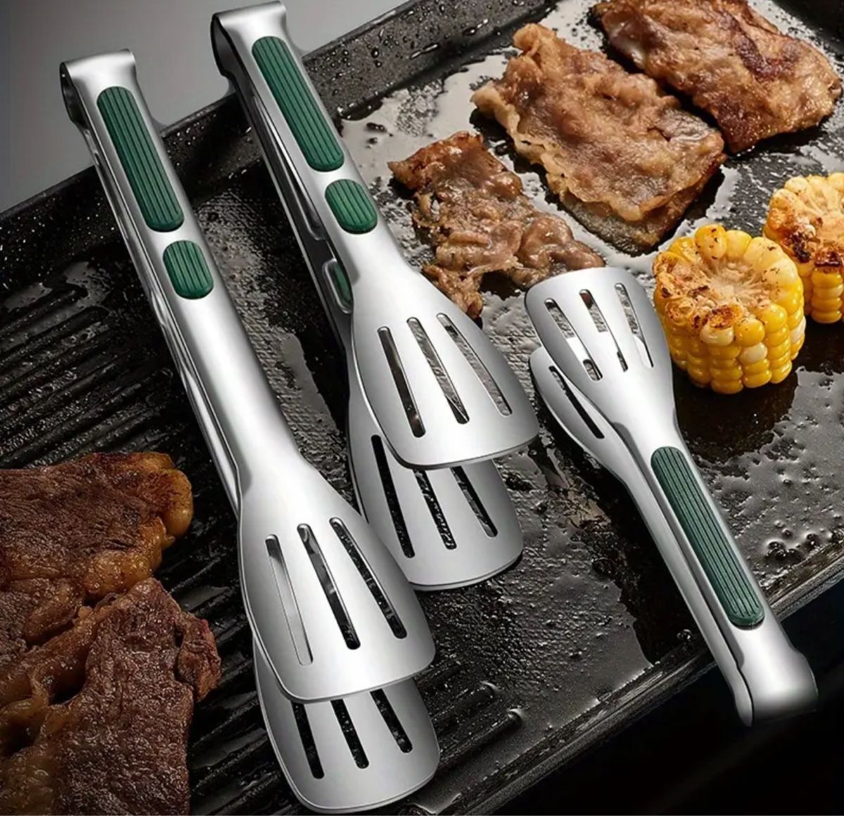 Grillzange Edelstahl Grillzange Wender BBQ Neu – Bild 2