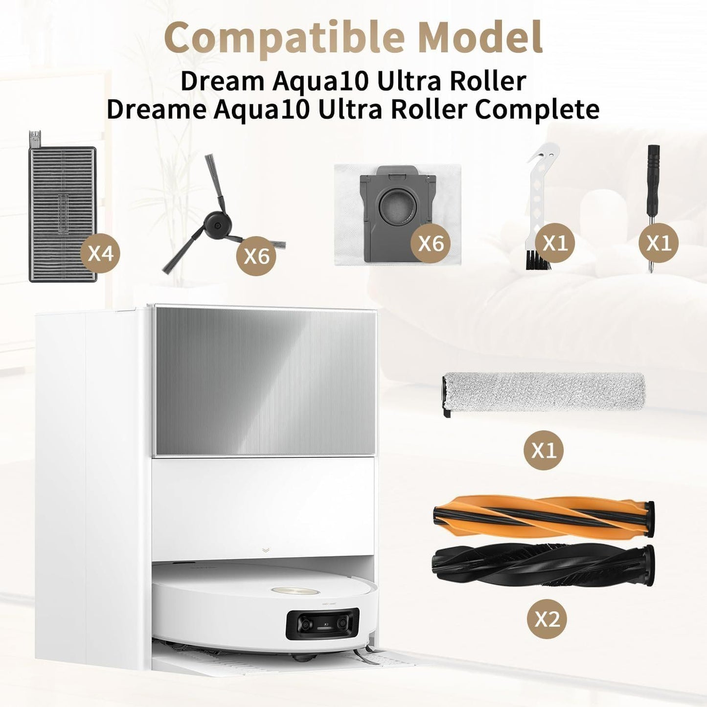 21-tlg. Zubehör Set für Dreame Aqua10 Ultra Roller – Bild 3