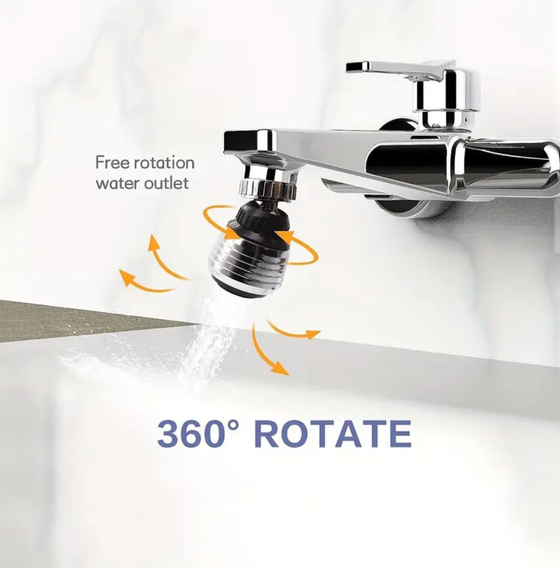 Wasserhahn Wassersparer 360° drehbar Strahlregler Küche Bad – Bild 3