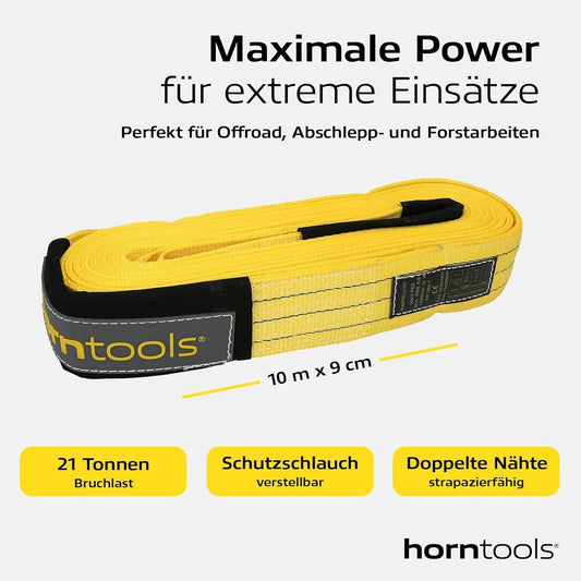Bergegurt 10m x 9cm – 21t Bruchlast, Offroad Abschleppseil – Bild 2