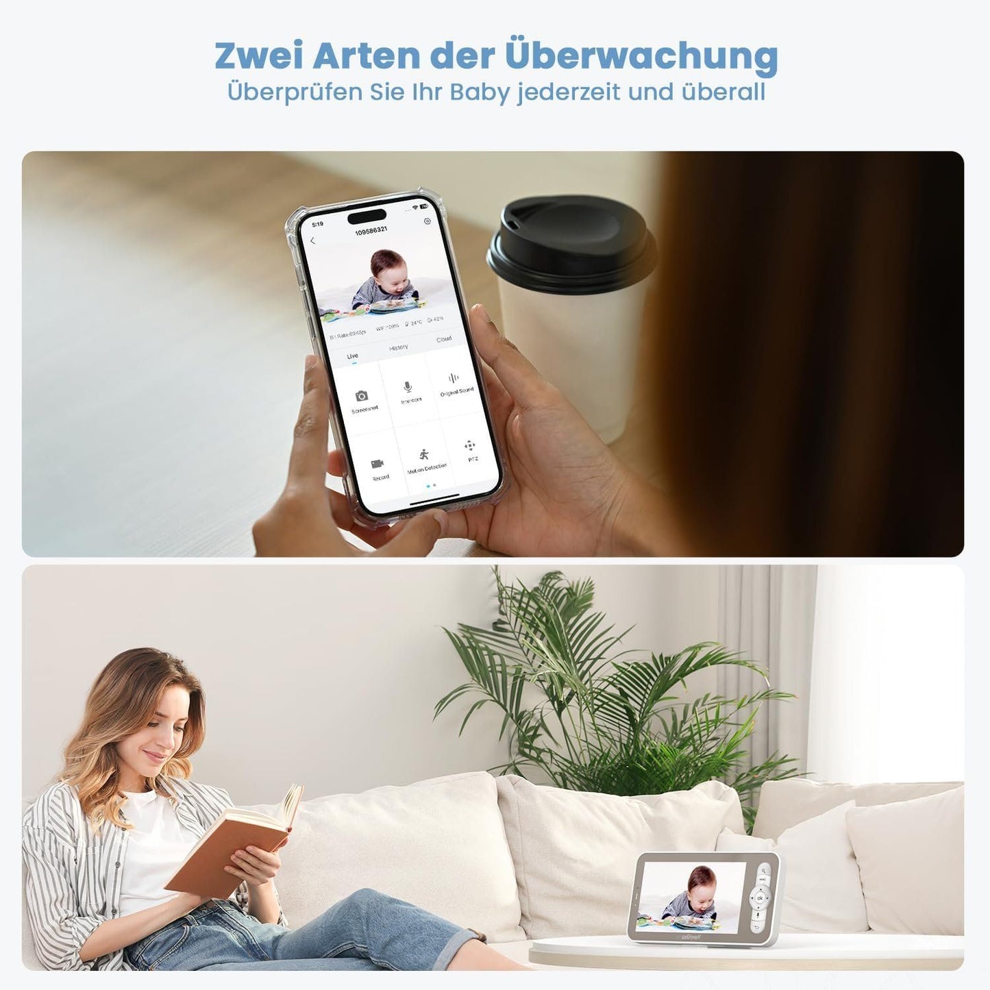 ieGeek Babyphone 2K 5 Zoll WLAN – Bild 1