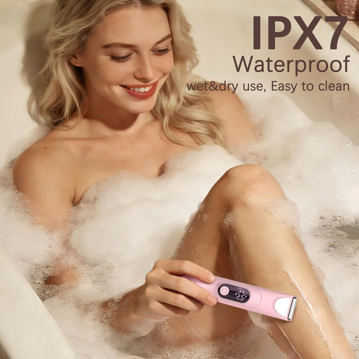 3-in-1 Damenrasierer Intimtrimmer Nass & Trocken Rosa – Bild 4