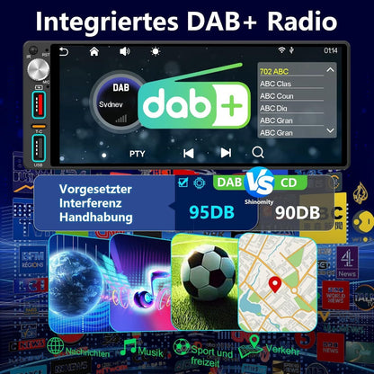 1-DIN Autoradio 6,9 Zoll CarPlay DAB+ Kamera – Bild 3