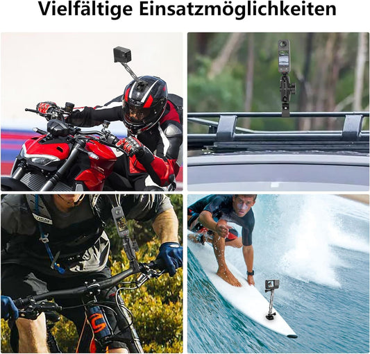 42-in-1 Actioncam Motorrad Halterungsset Insta360 GoPro – Bild 2