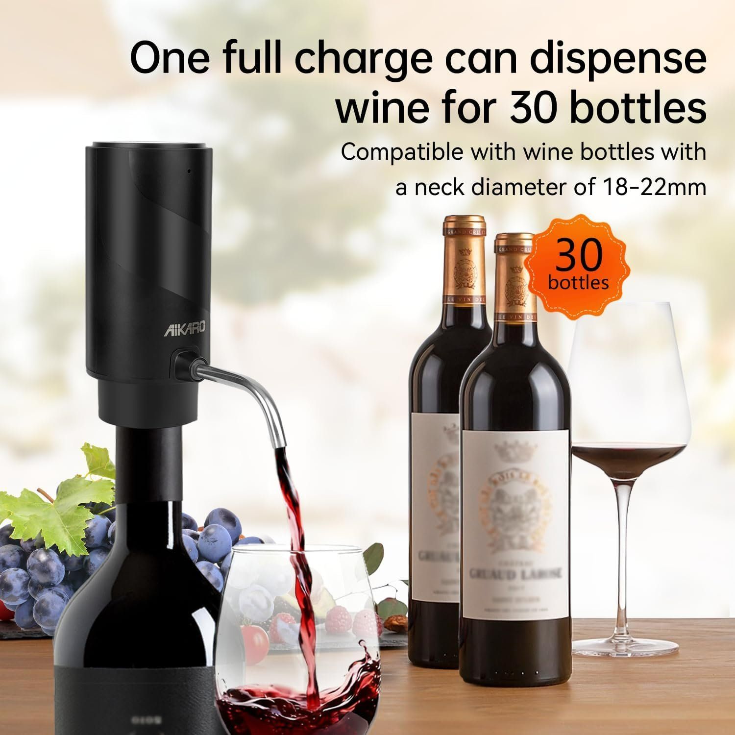 Elektrischer Weinbelüfter USB Wein Ausgießer Dekanter – Bild 4