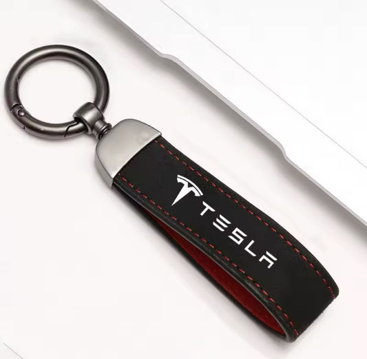 Schlüsselanhänger Tesla, Leder, neu – Bild 1