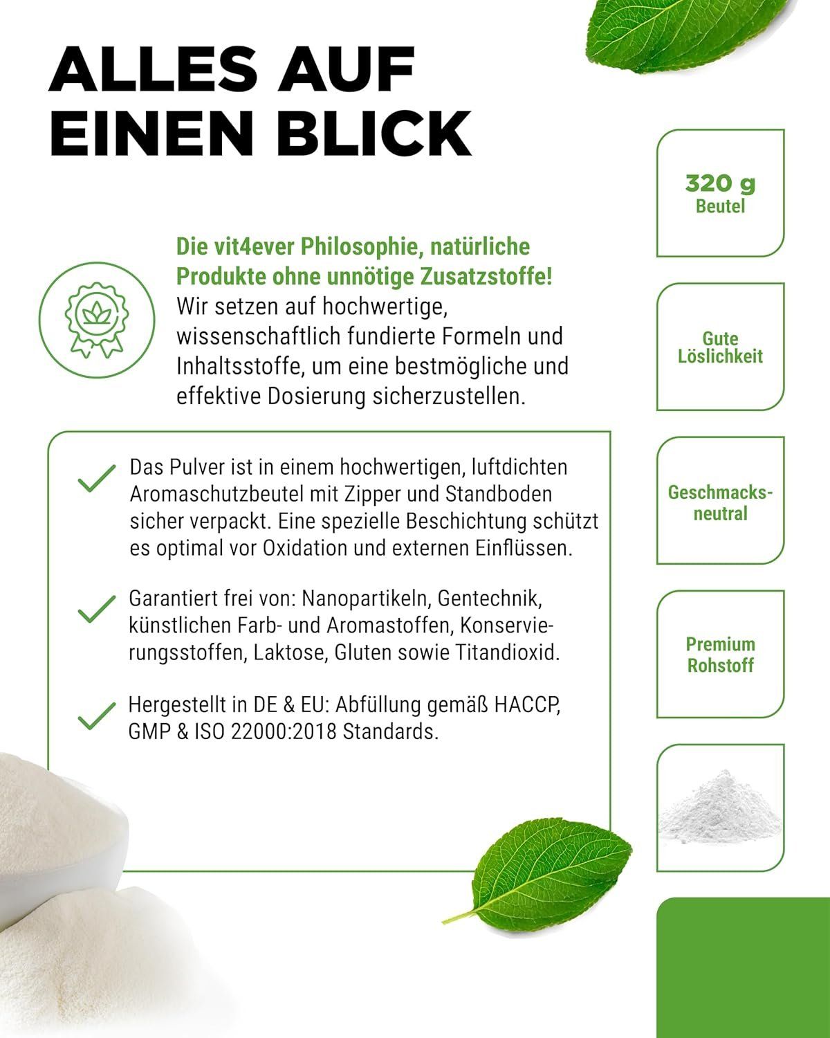 Kollagen Pulver 320 g | Typ 1 & 3 | geschmacksneutral – Bild 4