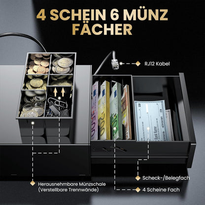 Kassenschublade Metall Tera 208 RJ12 POS 4/6 Fächer – Bild 4
