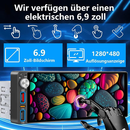 1-DIN Autoradio 6,9 Zoll CarPlay DAB+ Kamera – Bild 4