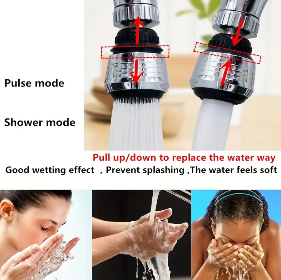 Wasserhahn Wassersparer 360° drehbar Strahlregler Küche Bad – Bild 6