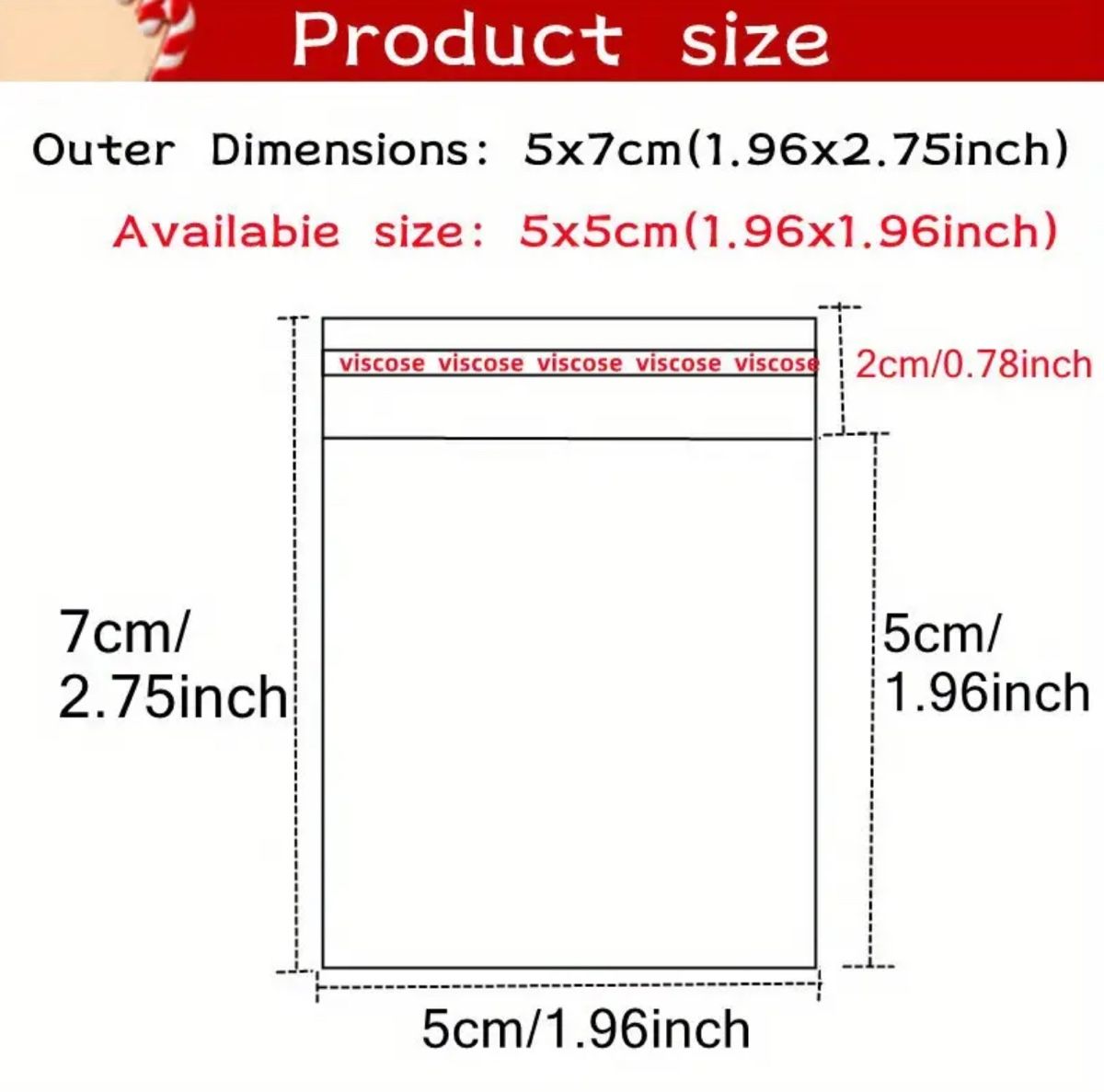 100 Stk. Beutel Geschenkbeutel 5x7cm Selbstklebend Neu – Bild 2