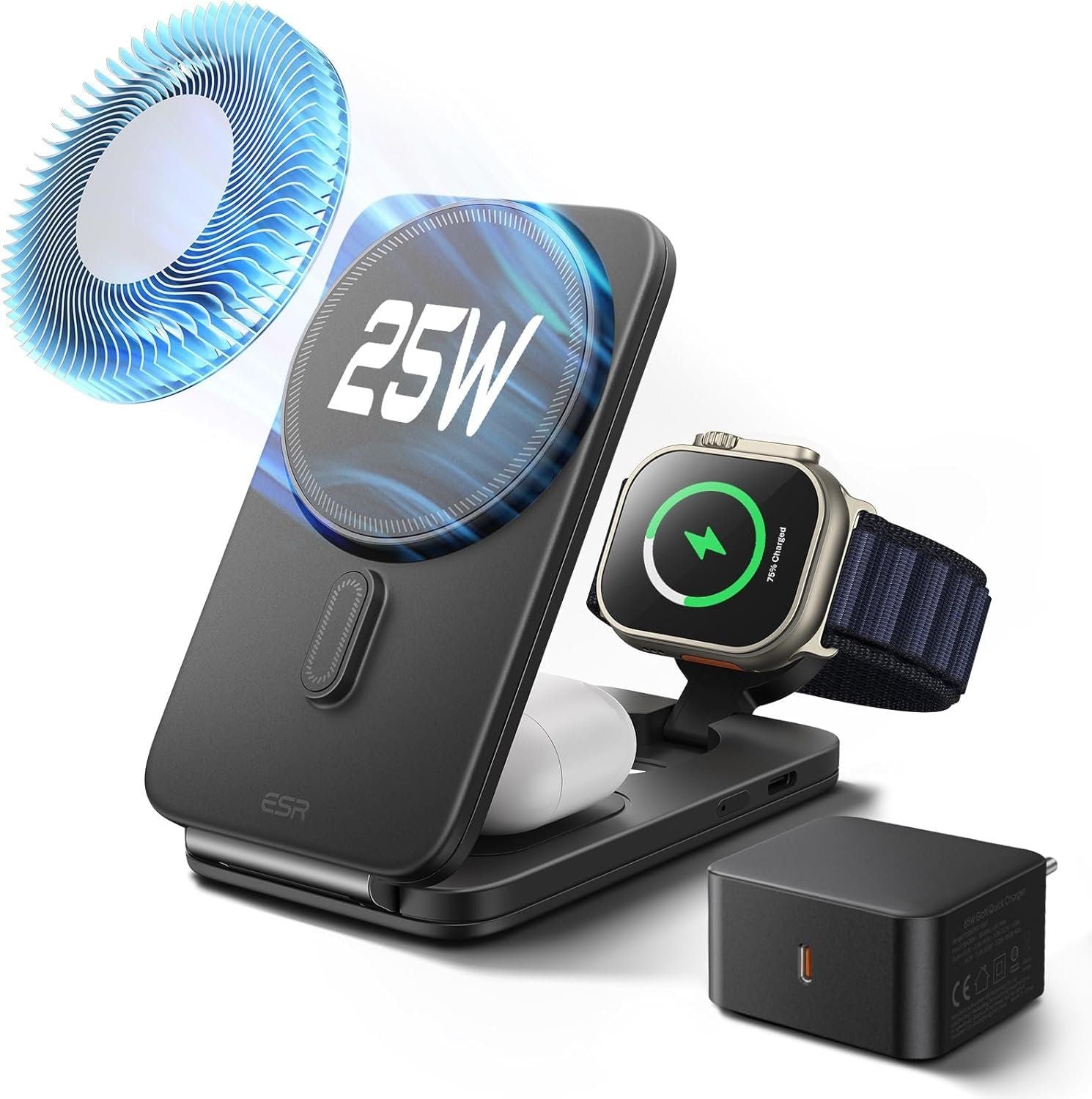 3in1 MagSafe Ladestation 25W Apple Watch – Bild 1