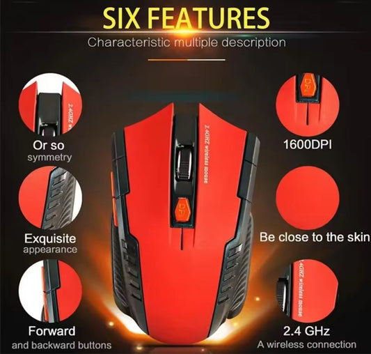 Kabellose 2.4 GHz Gaming-Maus – 1600 DPI, ergonomisch – Bild 2