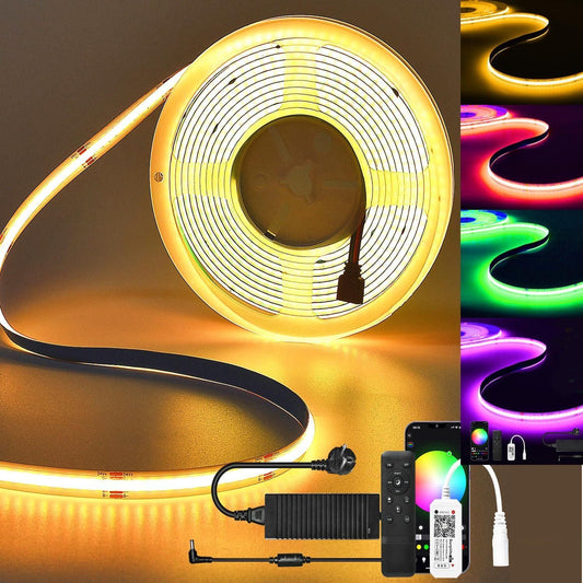 10m Smart COB LED Streifen RGBWW Alexa Google – Bild 1