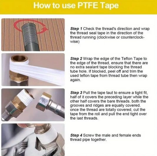 4x Teflonband Dichtungsband PTFE Gewindedichtband teflon – Bild 2