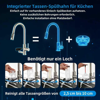 Küchenarmatur mit Glasspüler 360° Edelstahl – Bild 4