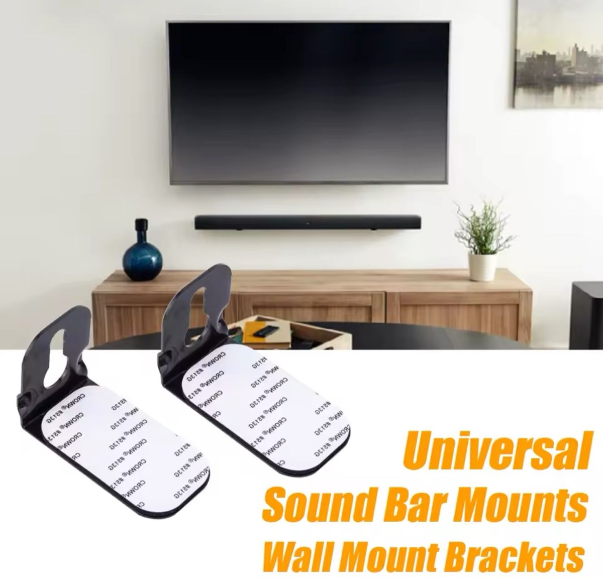 2x Soundbar Halterung Wandhalterung Schwarz Universal Neu – Bild 1