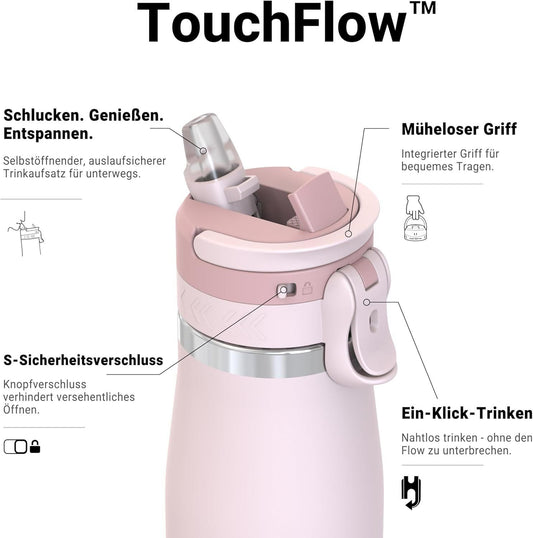 Trinkflasche Edelstahl 1L Thermo Strohhalm BPA – Bild 2