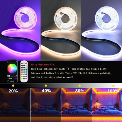 10m Smart COB LED Streifen RGBWW Alexa Google – Bild 4