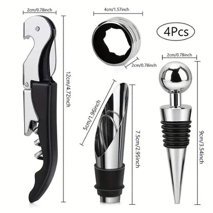 Wein Geschenkset - 4-tlg. Kellnermesser Ausgiesser neu – Bild 3