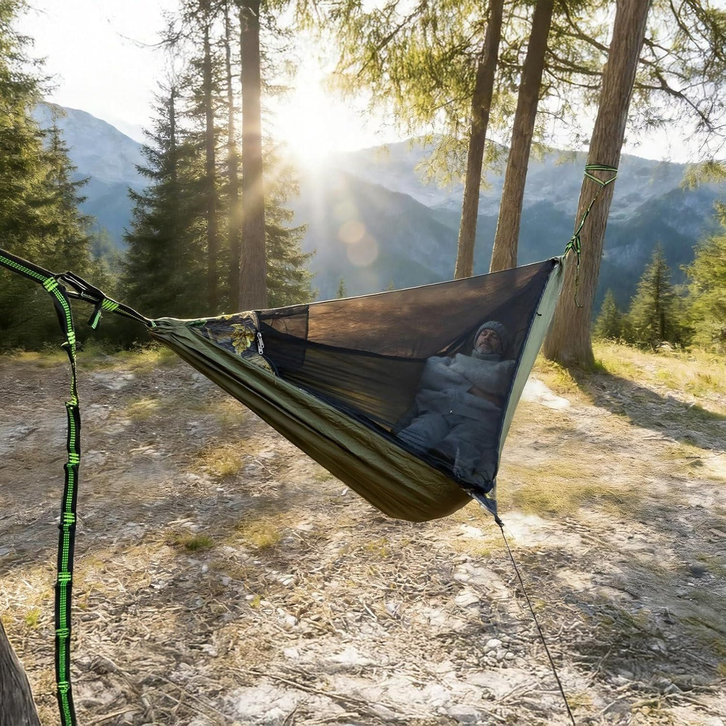 XXL Camping Hängematte mit Moskitonetz – Bild 6