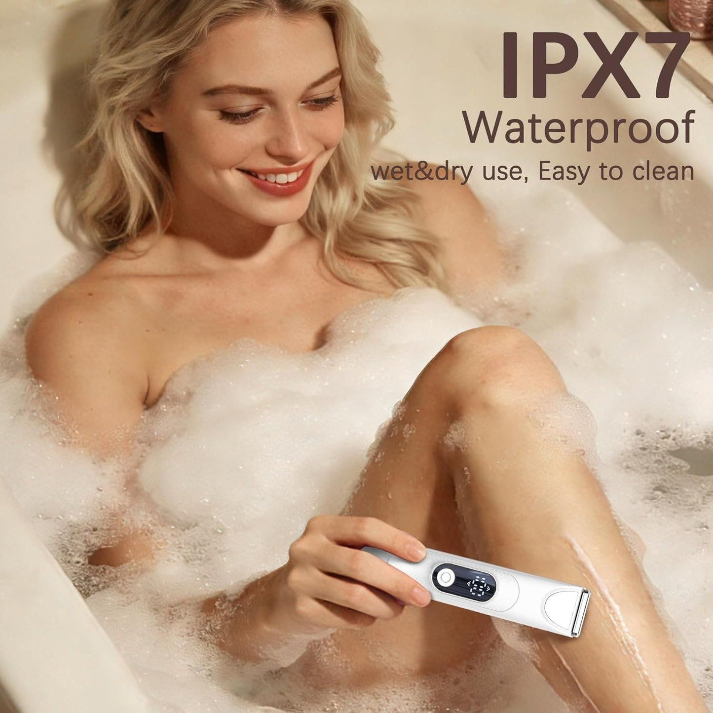 3-in-1 Damenrasierer Intimtrimmer Nass & Trocken Weiss – Bild 5