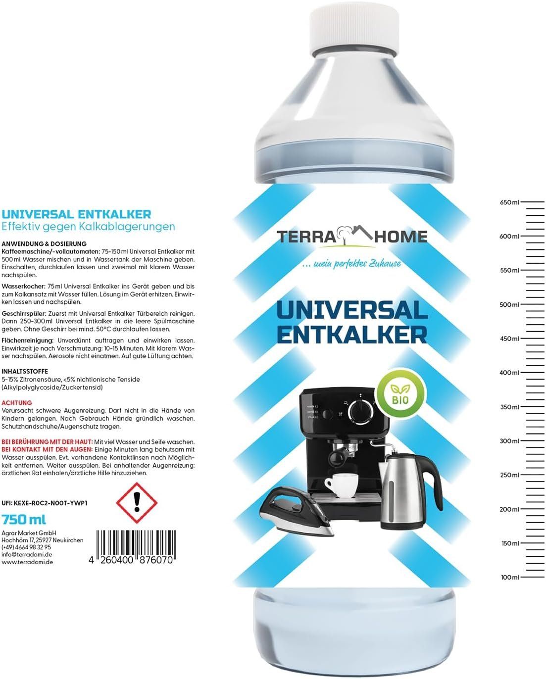 TerraHome Bio Universal entkalker 750 ml Kalklöser Küche Bad – Bild 4