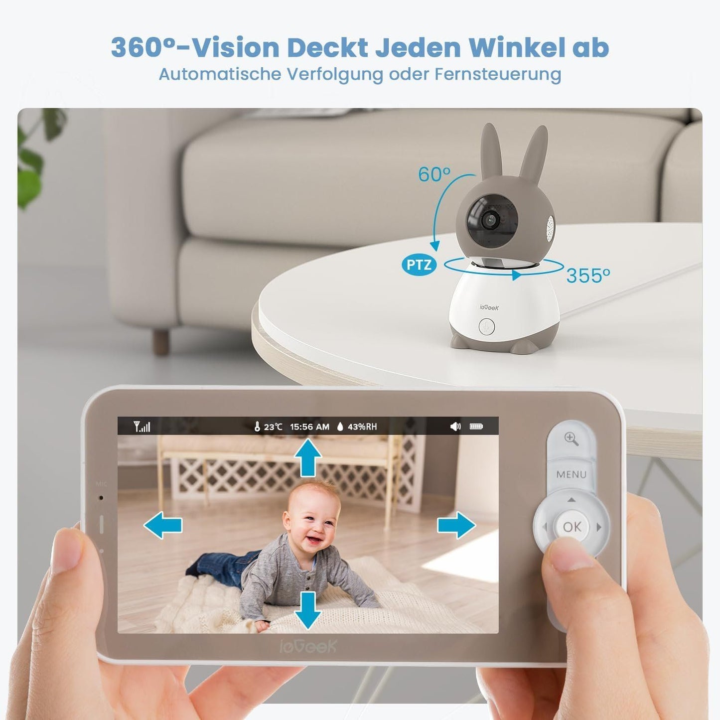 ieGeek Babyphone 2K 5 Zoll WLAN – Bild 6
