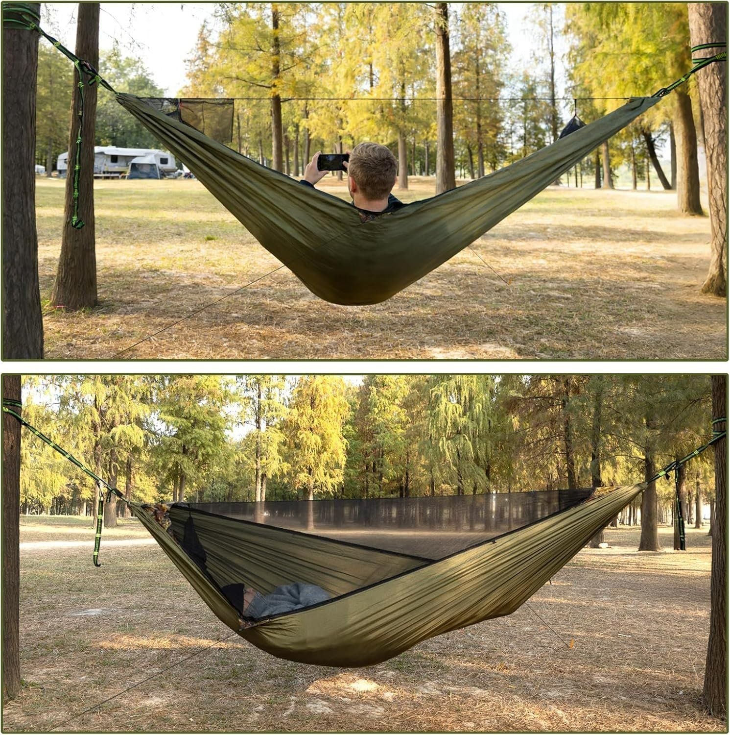 XXL Camping Hängematte mit Moskitonetz – Bild 5